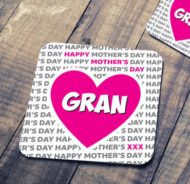 Mothers Day Text Coaster - Gran