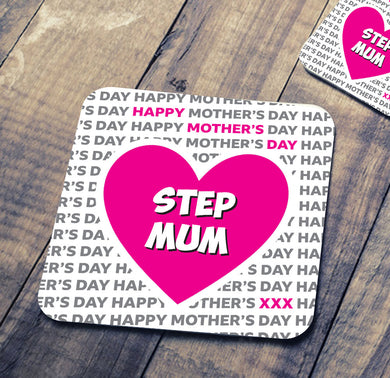 Mothers Day Text Coaster - Step Mum