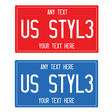 USA Style Stick On Number Plate - Show / Novelty Plate