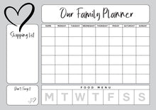Load image into Gallery viewer, Personalised Hanging Family Activity / Meal Planner