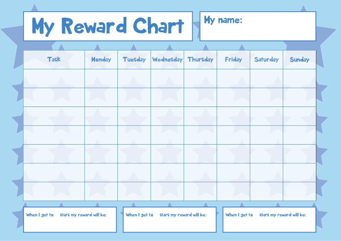 Blue Potty / Toilet Training Reward Chart - Kids Child Sticker Star -  Reusable