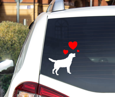 Dog Silhouette with hearts - Choose your Breed - Car Sticker