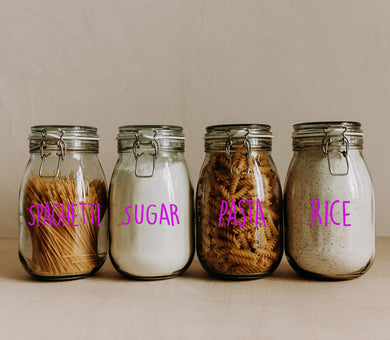 Kitchen Label Bundle - Pasta, Rice, Tea, Coffee, Sugar, Cereal, Treats
