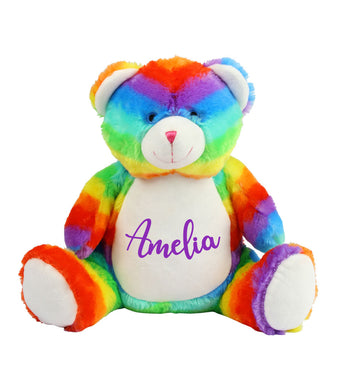 Personalised Name - Large Rainbow Teddy