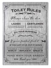 Load image into Gallery viewer, Toilet Rules - Funny Metal Sign - for House Loo / Cafe / Bar