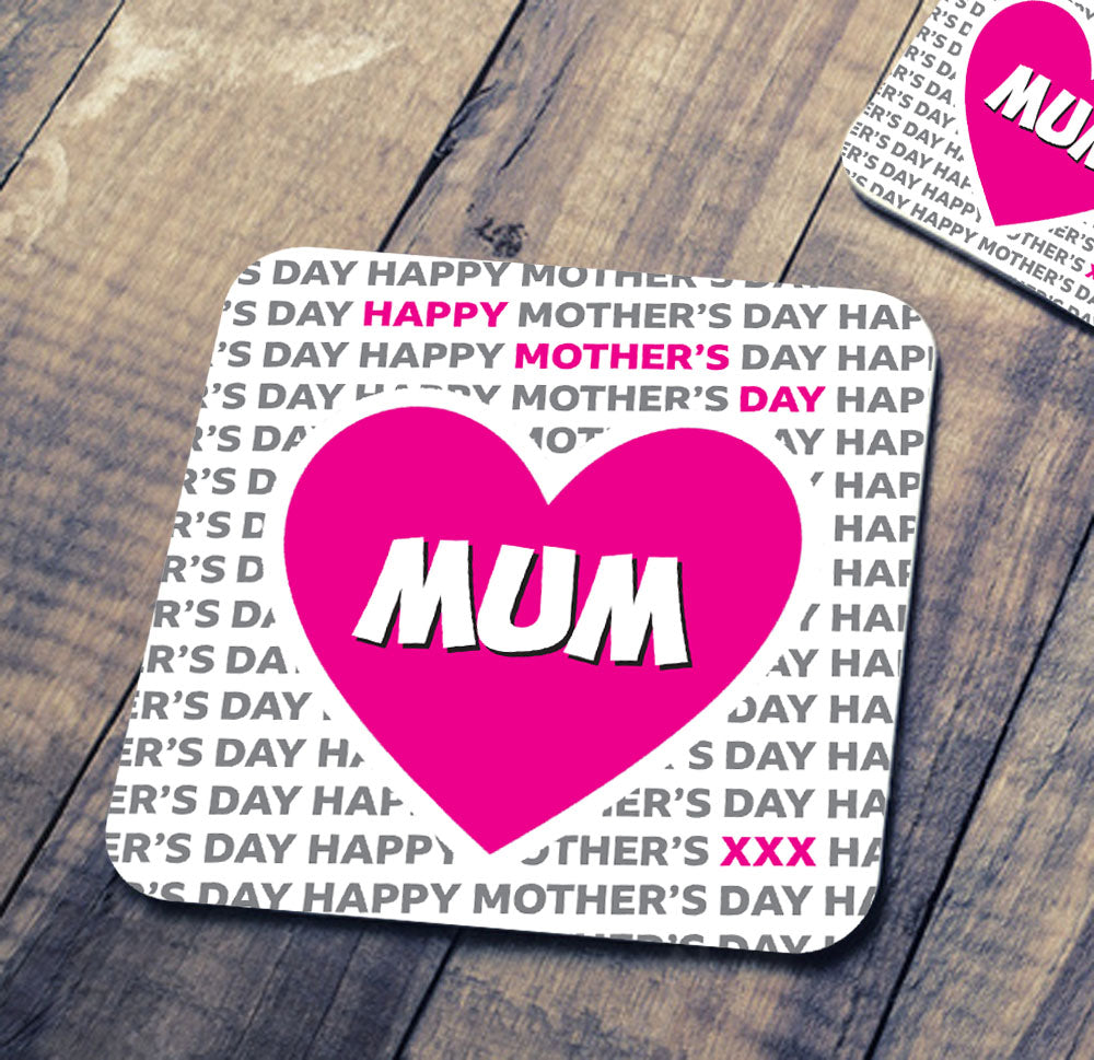 Mothers Day Text Coaster - Mum