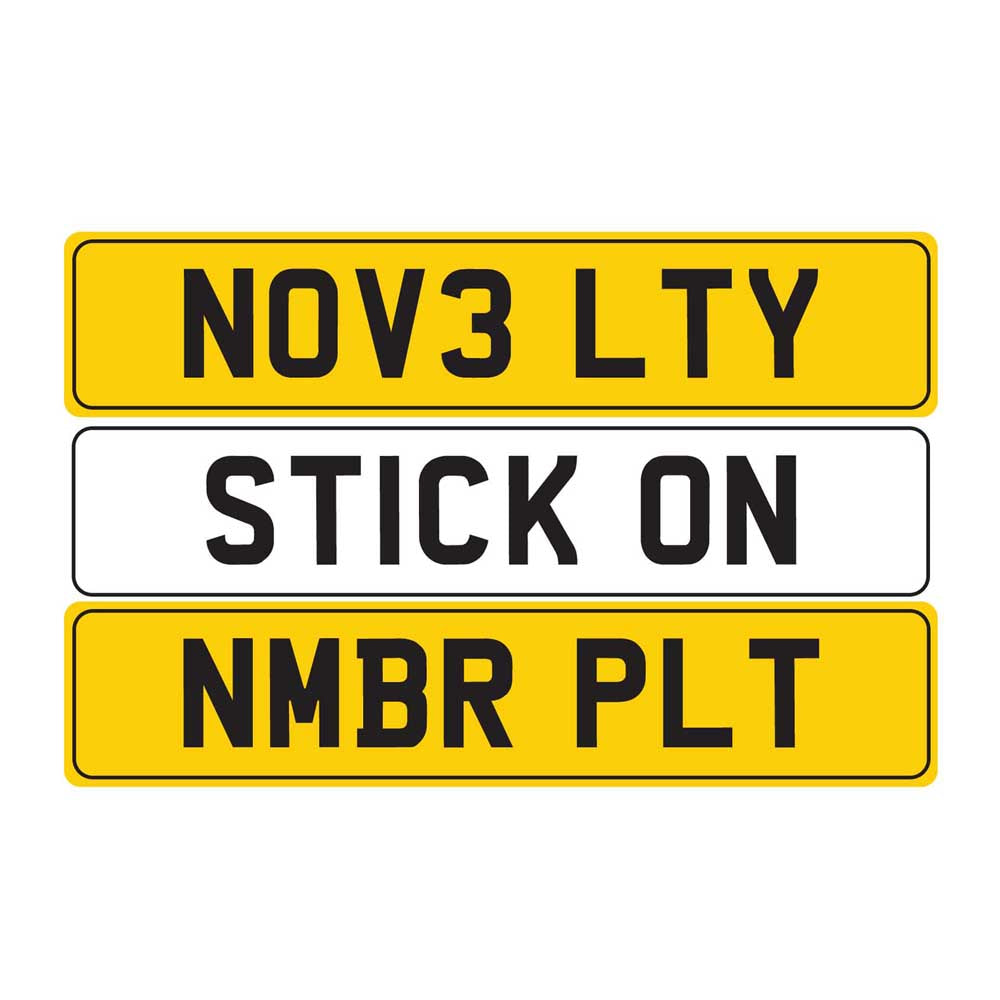 Stick On Number Plate - Standard UK - Show / Novelty Plate