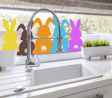 Coloured Easter Bunnies - Easter Vinyl Decoration