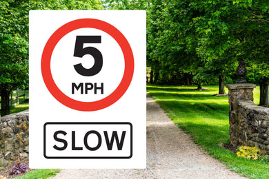 Speed Limit 5 mph SLOW Metal Sign - Warning Parking Sign Car Park