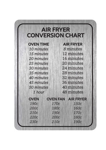 Air Fryer Conversion Chart Metal Sign - Cooking Times Temp Oven Kitchen UK Gift