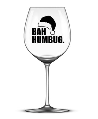 Bah Humbug -Set of 4 - Christmas Wine Glass Stickers