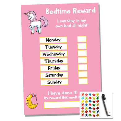 Unicorn Bedtime Kids A4 Reward Chart