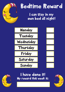 Bedtime Sleep in own Bed A4 Reward Chart