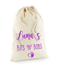 Load image into Gallery viewer, Personalised Pet Bits n Bobs Stuff Bag - Pet Gifts / Accessories