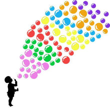 Load image into Gallery viewer, Child Blowing Rainbow Bubble Stickers - Choose your silhouette