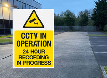 Load image into Gallery viewer, CCTV 24 Hour Recording - Metal Sign - Choose Size