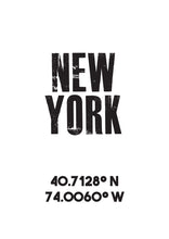 Load image into Gallery viewer, New York Co-ordinates Print