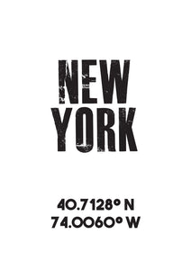 New York Co-ordinates Print