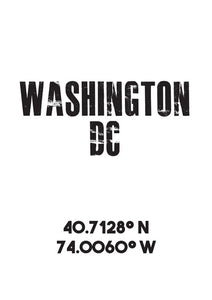 Washington DC Co-ordinates Print