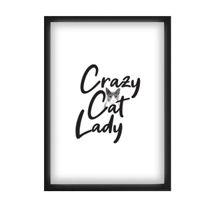 Crazy Cat Lady Art A4 Print