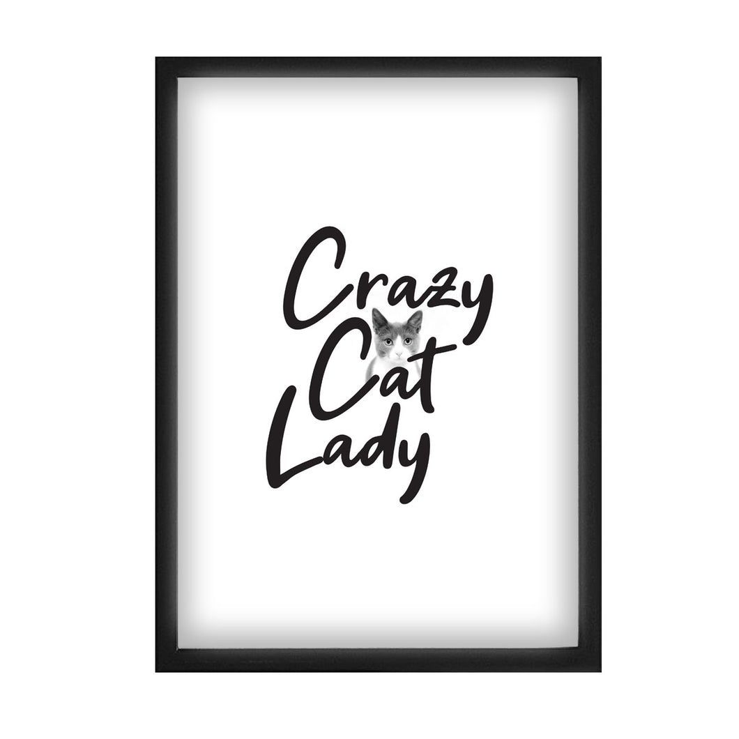 Crazy Cat Lady Art A4 Print