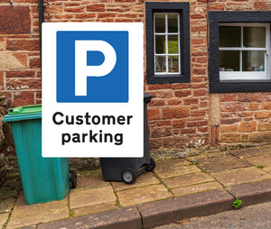 Customer Parking Only Metal Sign - Portrait - Warning Parking Sign Car Park