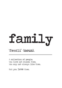 Family Word Alternative Definition Print
