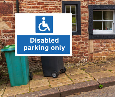 Disabled Parking Only Metal Sign - Landscape - Warning Parking Sign Car Park