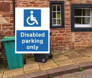 Disabled Parking Only Metal Sign - Portrait - Warning Parking Sign Car Park