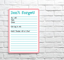 Load image into Gallery viewer, Personalised Magnetic Reminder List - Memo White Board