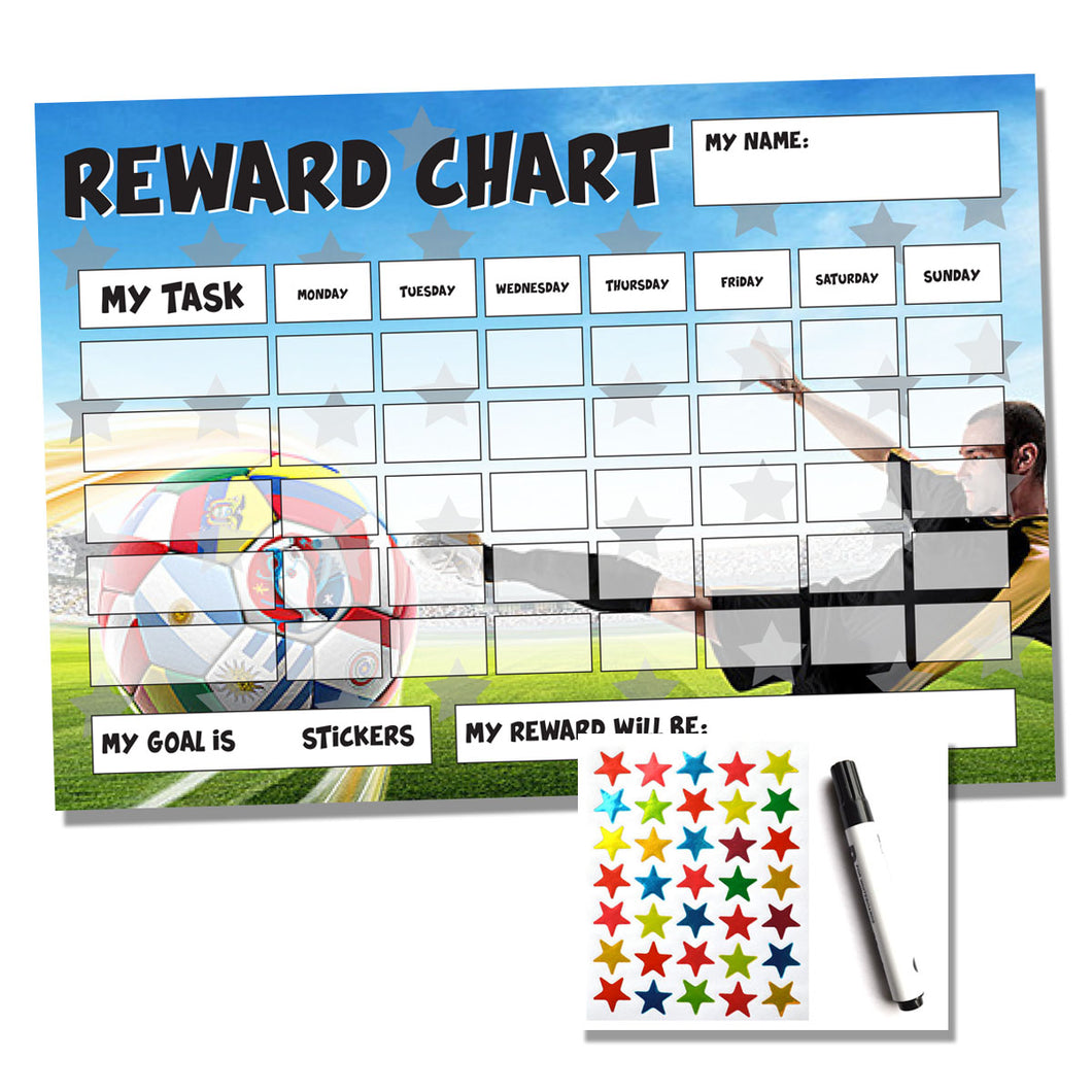 Football A4 Childrens Reward Chart - Sticker Chart