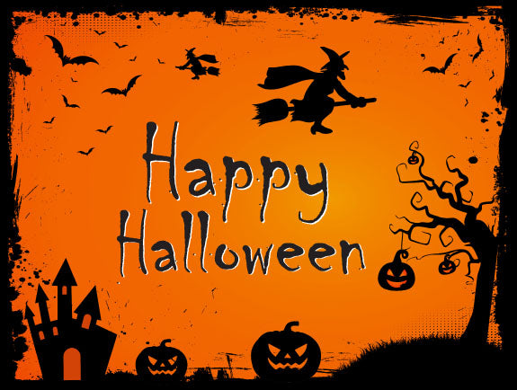 Happy Halloween Pumpkin Scene Sign - Aluminium - Spooky Plaque