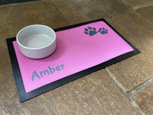 Load image into Gallery viewer, Personalised Pet Food Feeding Mat - Paw Print Design