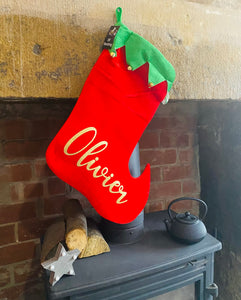 Elf Stocking With Personalisation - Christmas Gift