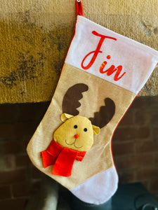3D Reindeer Stocking With Personalisation - Christmas Gift