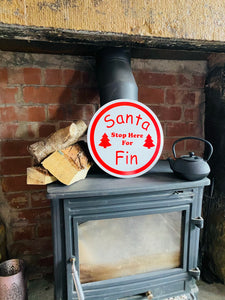 Santa Stop Here Solid Sign - Christmas Sign