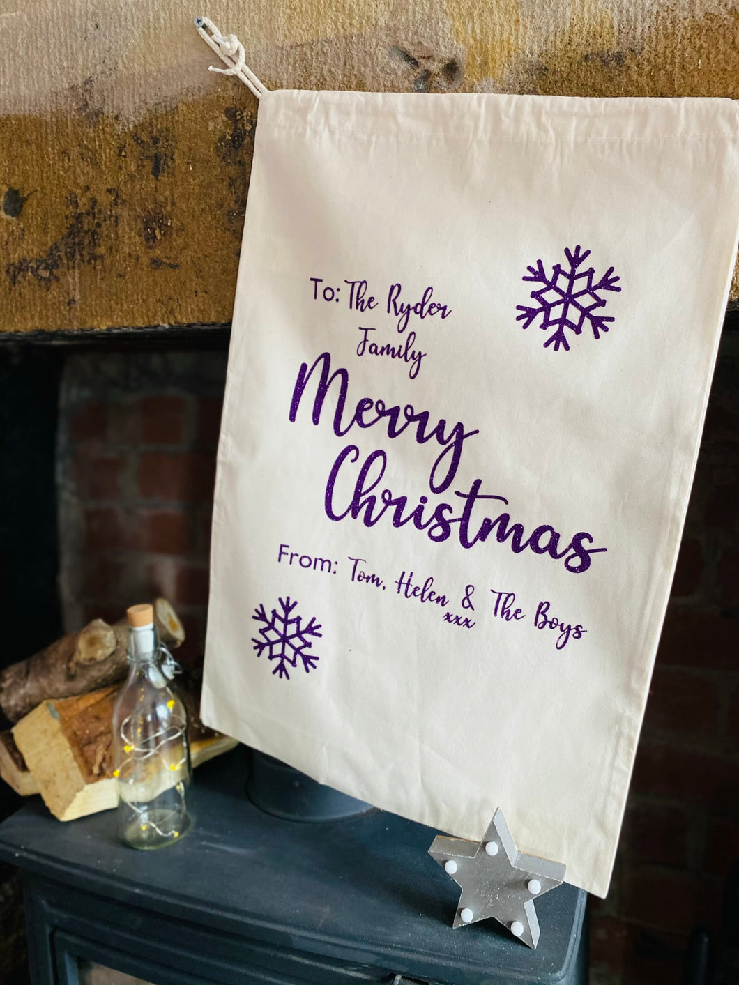Personalised Gift Sack -Medium Christmas Santa Sack