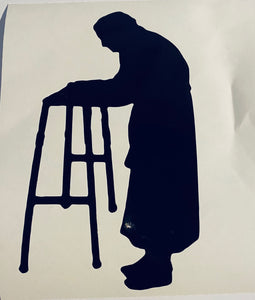 Elderly Silhouette With Hearts