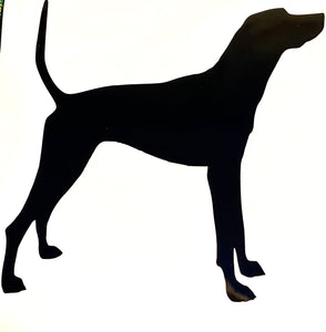 Dog Silhouette with hearts - Choose your Breed and Heart Colour