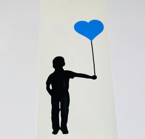 Boy Holding Balloon - Create Window, Wall or Glass Display - 7 Colours to Choose from