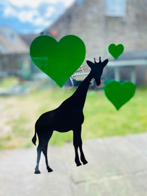 Safari Animal Silhouette with Hearts - Choose your Animal and Heart Colour
