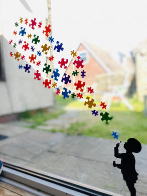 Child Blowing Rainbow Jigsaw - Choose Your Silhouette