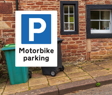 Motorbike Parking Only Metal Sign - Portrait - Warning Parking Sign Car Park