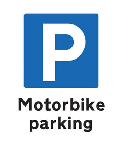 Motorbike Parking Only Metal Sign - Portrait - Warning Parking Sign Car Park