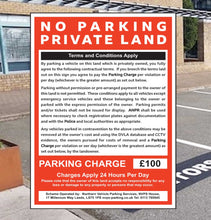Load image into Gallery viewer, No Parking Private Land Sign - Deterrent - Sign Car Park - Fake Enforcement