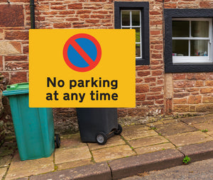 No Parking At Any Time Landscape Metal Sign - Warning Parking Sign Car Park