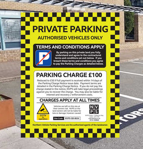 No Parking Sign - Deterrent - Private Parking Sign Car Park - Fake Enforcement