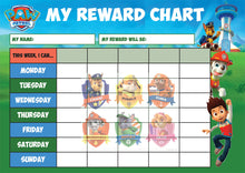 Load image into Gallery viewer, Paw Patrol Kids A4 Reward Sticker Chart