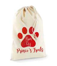 Load image into Gallery viewer, Personalised Pet Paws Off Treats Stuff Bag - Pet Gifts / Accessories
