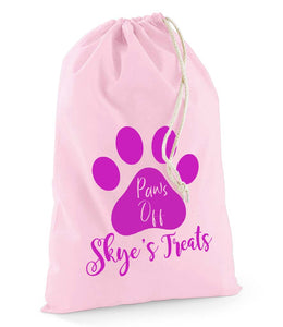 Personalised Pet Paws Off Treats Stuff Bag - Pet Gifts / Accessories